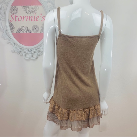 Pretty Angel / Lace Ruffle Mesh Cream Brown Green - Picture 5 of 8